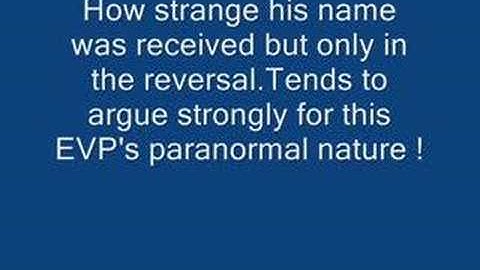 EVP - Makes more sense when played in Reverse