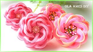 :             / DIY Ribbon Flowers /Ola ame