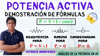 POTENCIA ACTIVA, REACTIVA y APARENTE Demostracion de las FORMULAS  POTENCIA MONOFASICA [Desde 0] ⚡