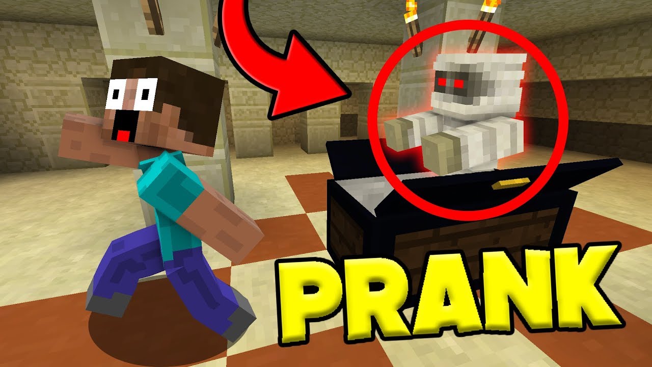 He awakened THE MUMMY... Pranking as a MUMMY in Minecraft (trolling video)
