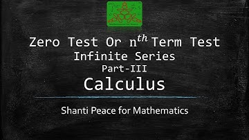zero Test or nth term Test | Calculus | BSc Mathematics