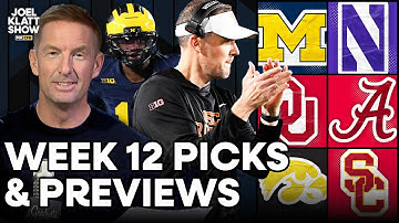 Week 12 College Football Picks: Texas-Georgia, Oklahoma-Alabama, Notre Dame-Pitt, Iowa-USC and more!