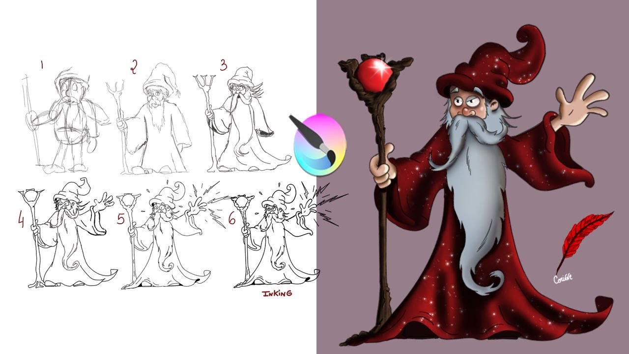 CHARACTER DESIGN | How to draw a wizard🧙‍♂️ - YouTube