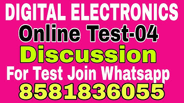 DIGITAL ELECTRONICS||ONLINE TEST-04||DISCUSSION||3rd Semester||Electronics Engg