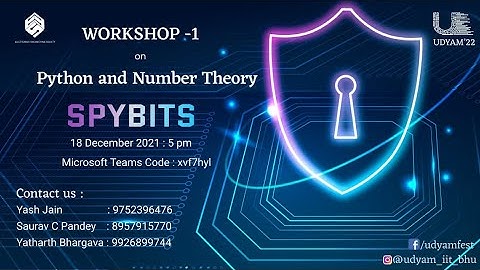 Basics of Python and Number Theory || Workshop 1 || Udyam