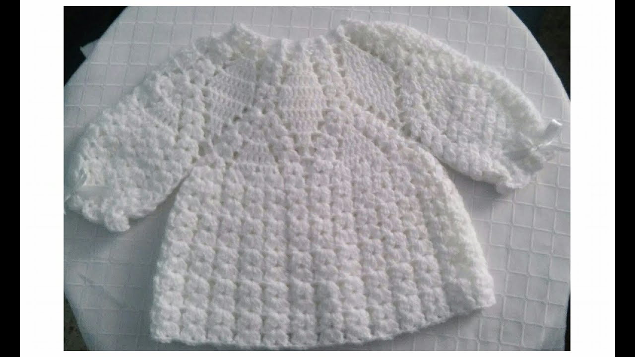 Chambrita con  rombos tejida con gancho ( recién nacido a 1 año )