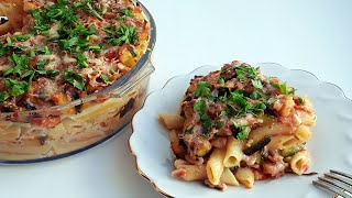 МАКАРОНЫ запеченные с КАБАЧКАМИ, помидорами и сыром