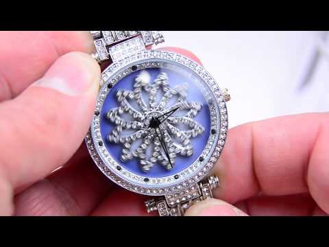 Жіночий годинник з обертовим циферблатом MERIOTS механізм Miyota Японія, видео 1