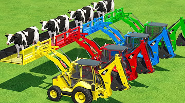 COWS LOADED WITH JCB & JCB OF COLORS IN FS22 | FARMING SIMULATOR 22 |