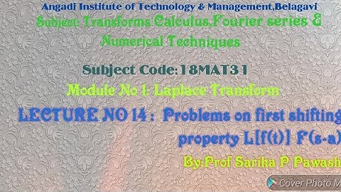 18MAT31:Transform Calculus,Fourier series & Numerical methods