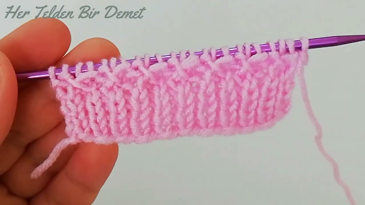 Bir sırada biten çok kolay iki şiş örgü modeli #crochet #knitting #baby