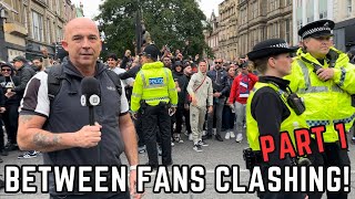 Thee BEST Inside Footage of NUFC & PSG Fans Clashing at the Bigg Market & Ultras March!