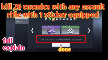 How to kill 20 enemies with any assault rifle with 1 sticker equipped|task|season 1|cod mobile