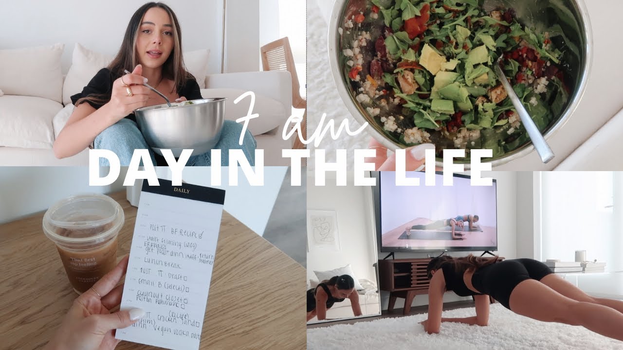 7AM DAY IN MY LIFE: at home workout, healthy breakfast recipe, apartment decor shopping