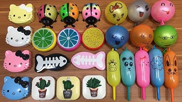 MIXING RANDOM THINGS INTO HOMEMADE SLIME !!! RELAXING SLIME WITH FUNNY BALLOONS