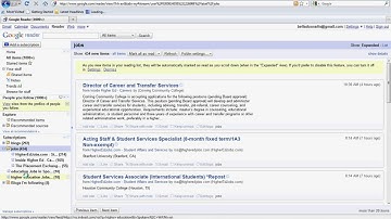 How to use an RSS aggregator (like Google Reader) to search for jobs
