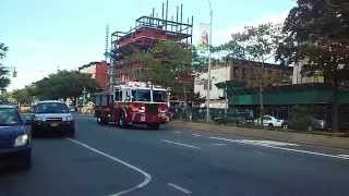 FDNY Engine 59 And Ladder 30 Responding With Serious Air horn To A Rubbish Fire In Harlem
