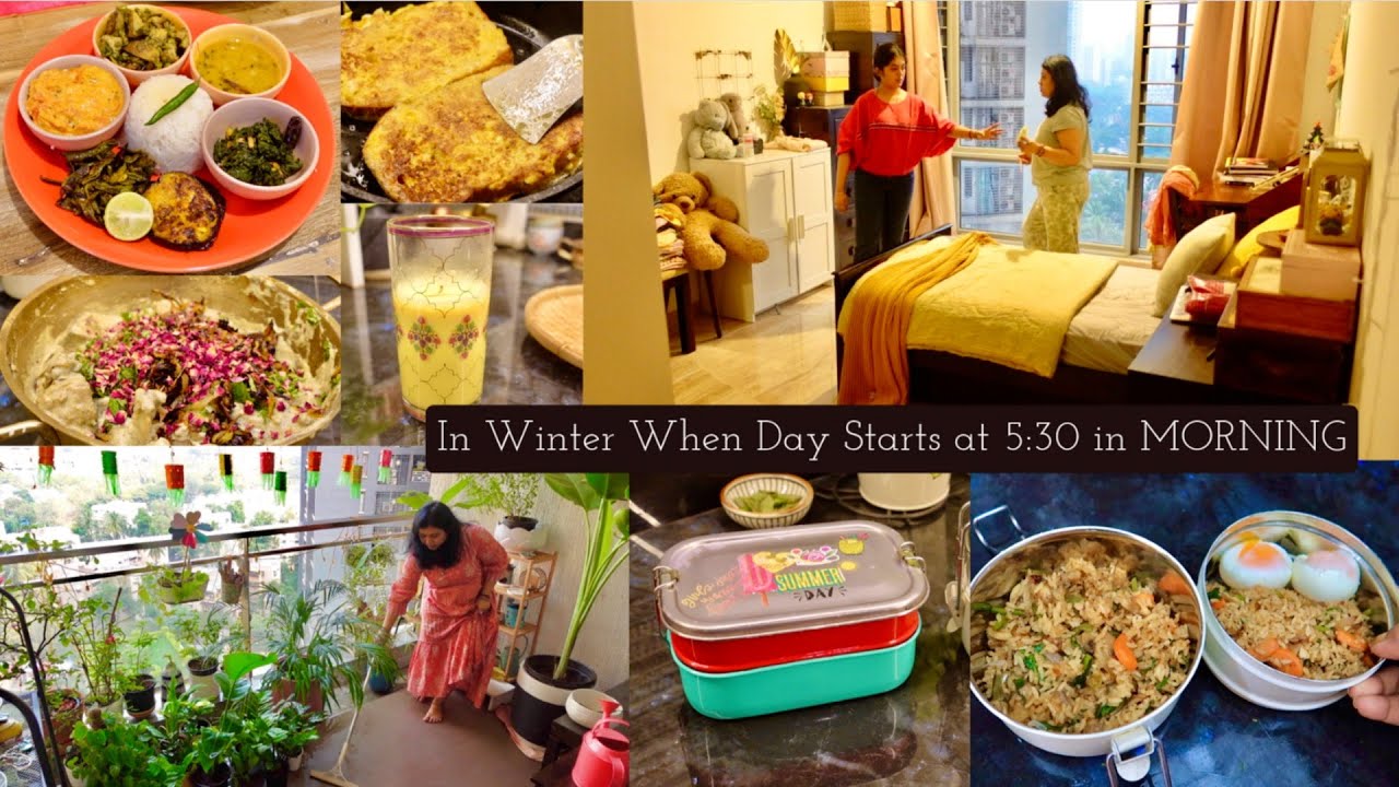 5:30 AM Winter Morning Routine in Weekday | School Tiffin Box, Breakfast, Lunch Thali Dinner Recipes