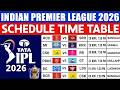 TATA IPL 2026 Full Schedule Match Fixtures LIVE TATA IPL 2026 Full Schedule Match Fixtures LIVE