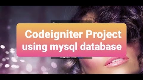 Codeigniter project using mysql database download