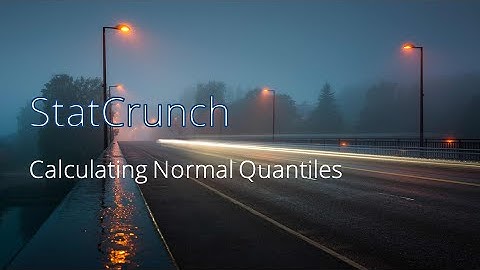 Normal Quantiles (StatCrunch)