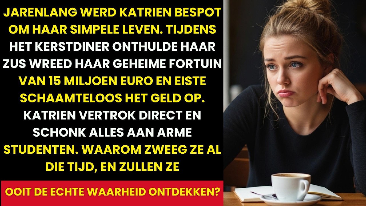 De decemberwind gierde door Leiden, maar binnen in mijn antiekzaak leek de tijd stil te staan. Ik poetste een Victoriaans dressoir op toen mevrouw van Dijk binnenkwam, breekbaar in haar versleten...
