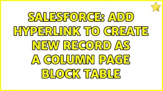 Salesforce: Add hyperlink to create New record as a Column Page Block Table