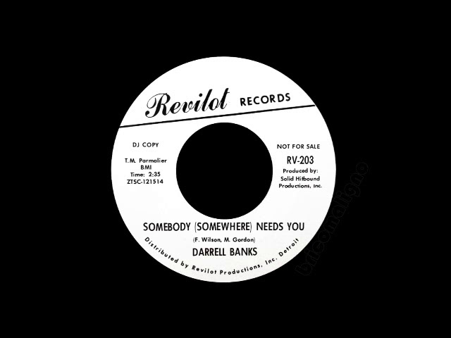 Darrell Banks - Somebody (Somewhere) Needs You - YouTube