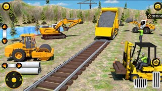Railway bridge construction 3D/offroad mod jcb,road roller & truck driving game screenshot 2