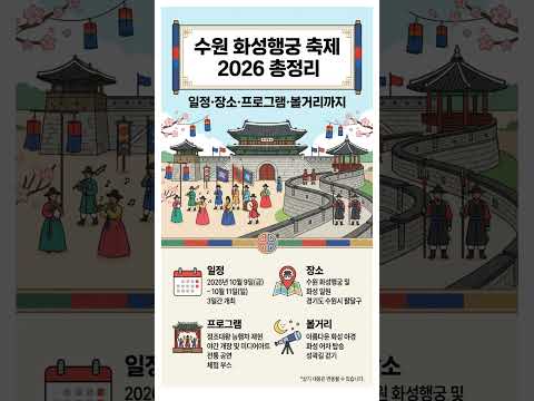 수원 화성행궁 축제 2026 총정리｜일정·장소·프로그램·볼거리까지