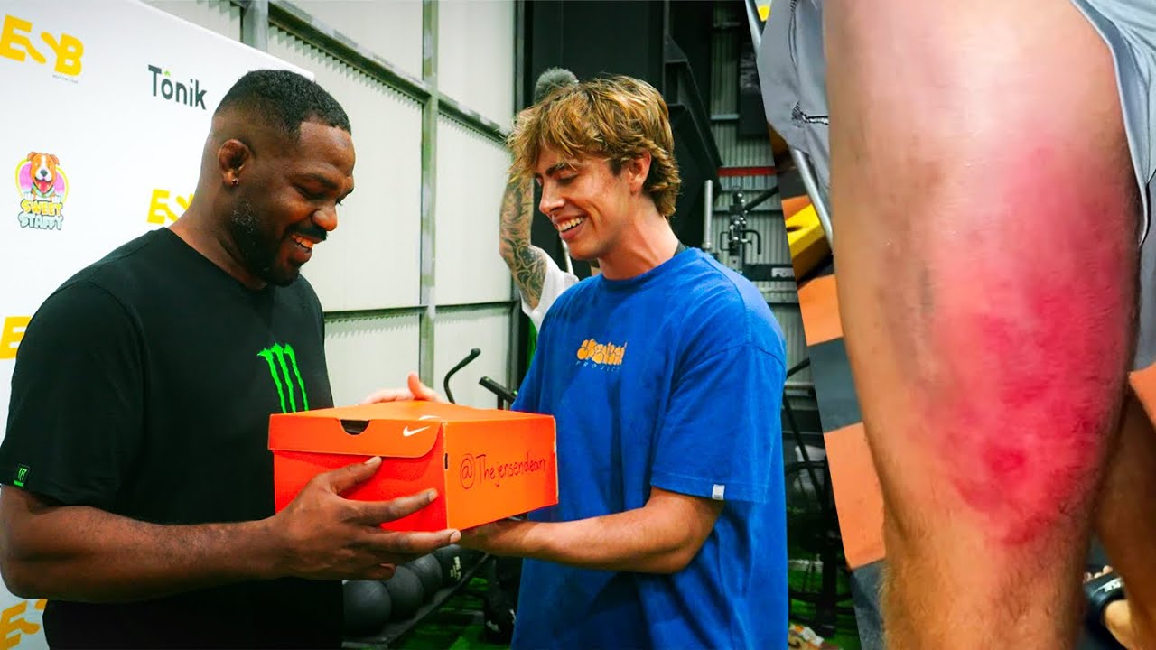 Surprising Jon Jones With Custom Sneakers! #jonjones #mma