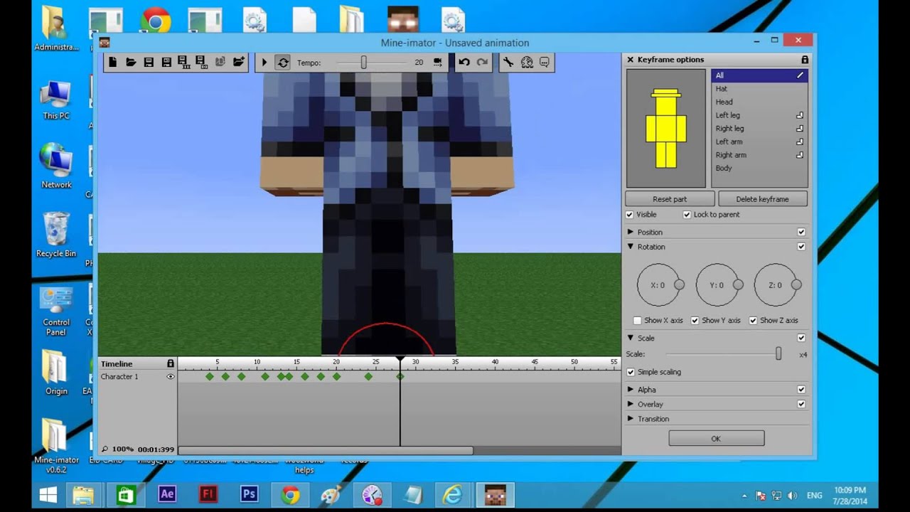 Minecraft how to make a animation in mine imator - YouTube