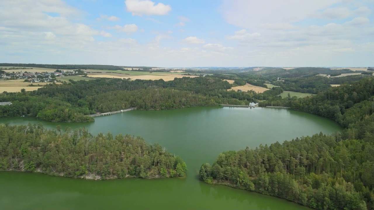 Talsperre Weida (HDR Full-HD) Drohnenaufnahme