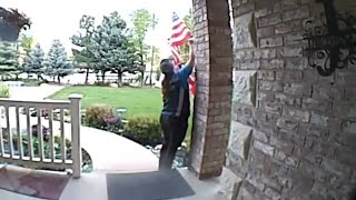 Video captures moment when Utah delivery driver honors American flag