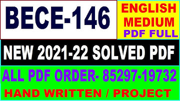 bece 146 solved assignment 2021-22 / bece 146 solved assignment in English / ignou bece 146