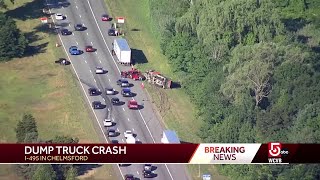 Dump truck crash in Chelmsford