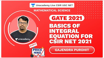 Basics Of Integral Equation For CSIR NET 2021| Mathematical Science | Gajendra | Unacademy