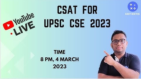 APSC/UPSC CSAT LIVE SOLUTION  || #APSC_CSAT,#APSC_CCE, #QUANTITATIVEAPTITUDE, #UPSC_CSAT,#UPSC_CSE||