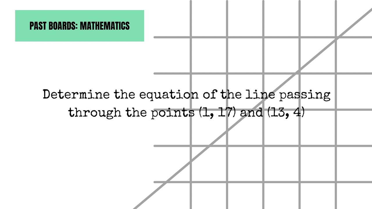 Determine the equation of the line given two points - YouTube