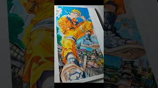 NARUTO UZUMAKI REALISTIC SKETCH WITH COLOUR PENCILS😱 #narutodrawing #shorts screenshot 3
