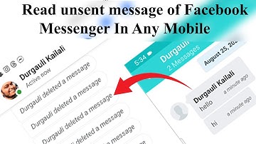 How to see unsent messages on messenger | Read removed message of facebook messenger (NEW UPDATED)