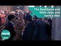 Victoria Beckham, James Blunt, Elton John and David Beckham have a chat at Royal Wedding
