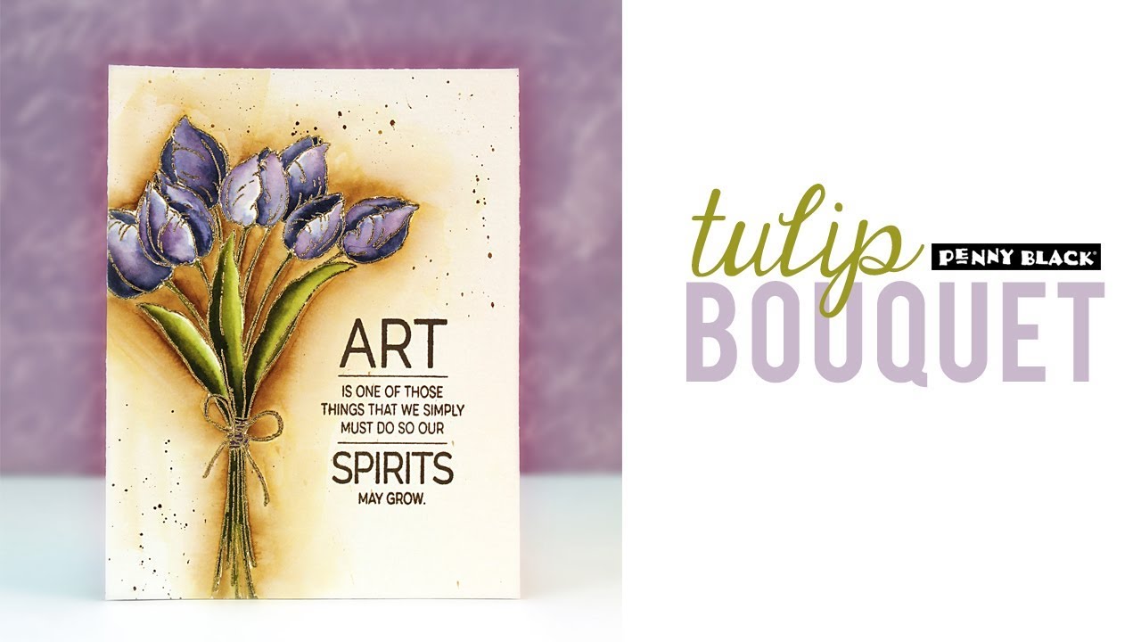 PB&J Tulip Bouquet Golden Stamping, Embossing, and Painting YouTube