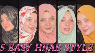 How to wear hijab a few very basic styles 🧕🏻| EASY HIJAB TUTORIAL EVERYDAY STYLE BY RABEECA KHAN😍