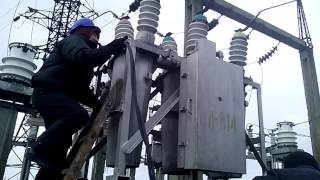 Прогрузка масляного выключателя 10 кВ(, 2016-01-03T20:26:03.000Z)