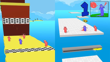 Falling Sausage - Fun Race 3D Walkthrough Part #1 All Levels 5-14 Android Gameplay