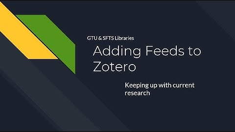 Adding Feeds in Zotero