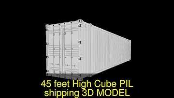 3D Model of 45 feet High Cube PIL shipping container Review