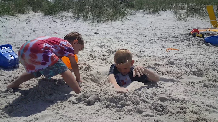 Luke, Leo and Leon at the beach