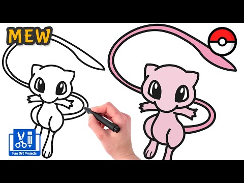 How To Draw Mew  Draw Pokemon Easy Step By Step